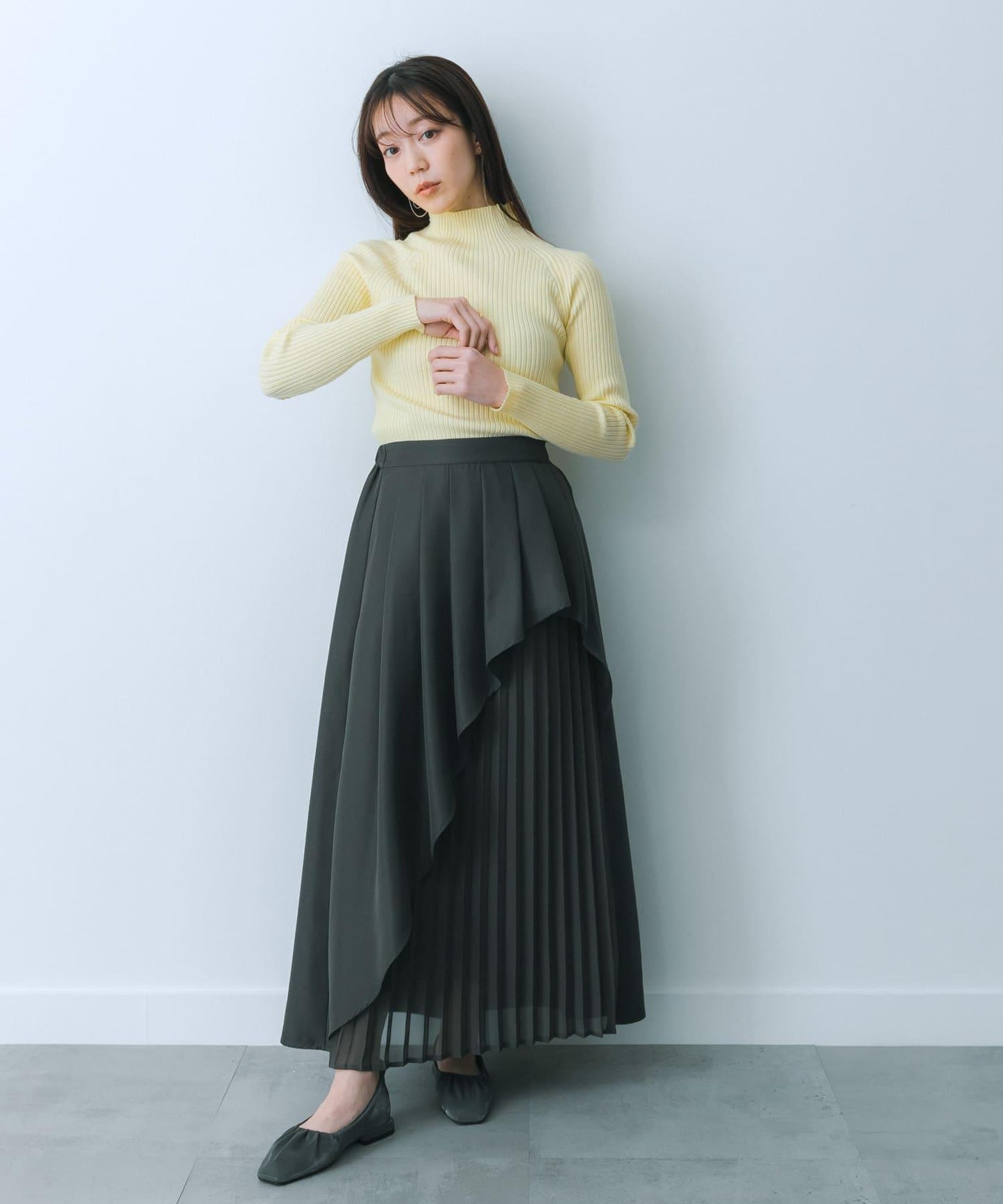 透視褶皺層疊半身裙