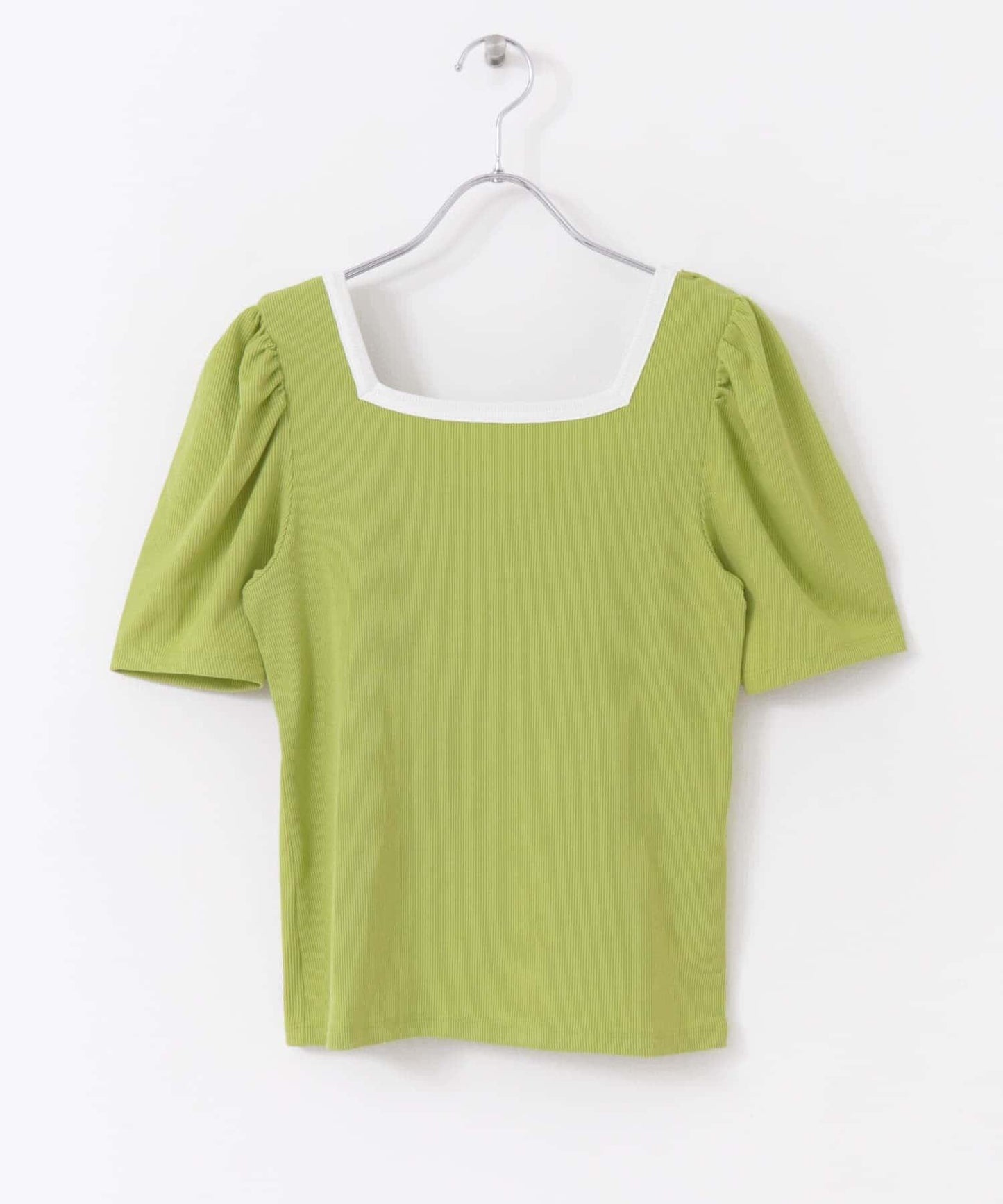 2WAY拼色羅紋上衣