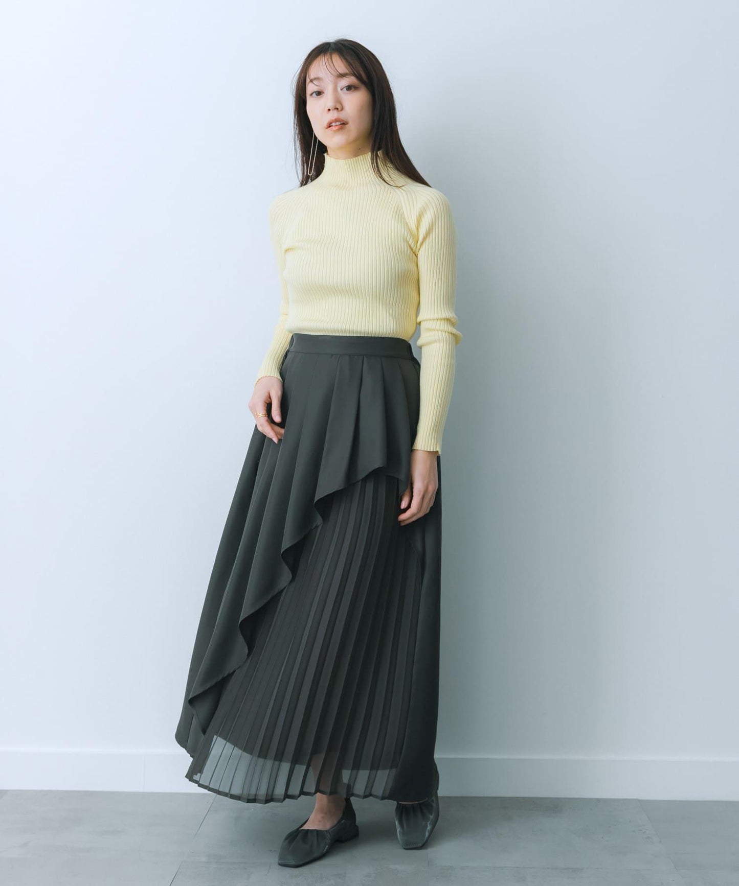 透視褶皺層疊半身裙