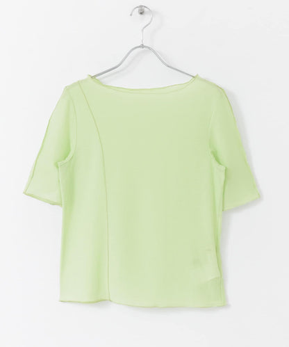 透膚彩色荷葉邊上衣