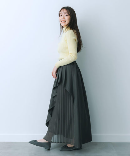 透視褶皺層疊半身裙