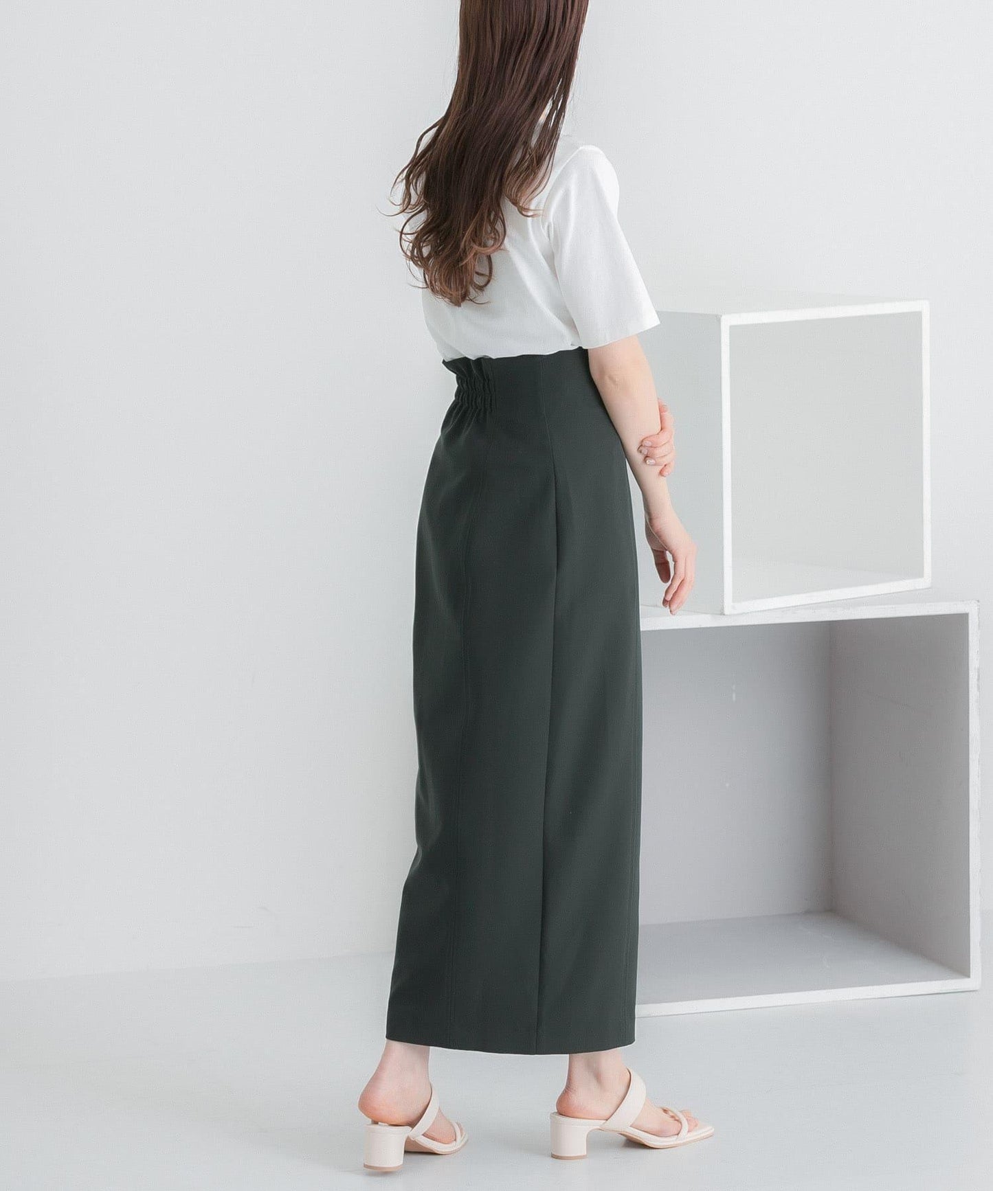 彈力開叉半身裙