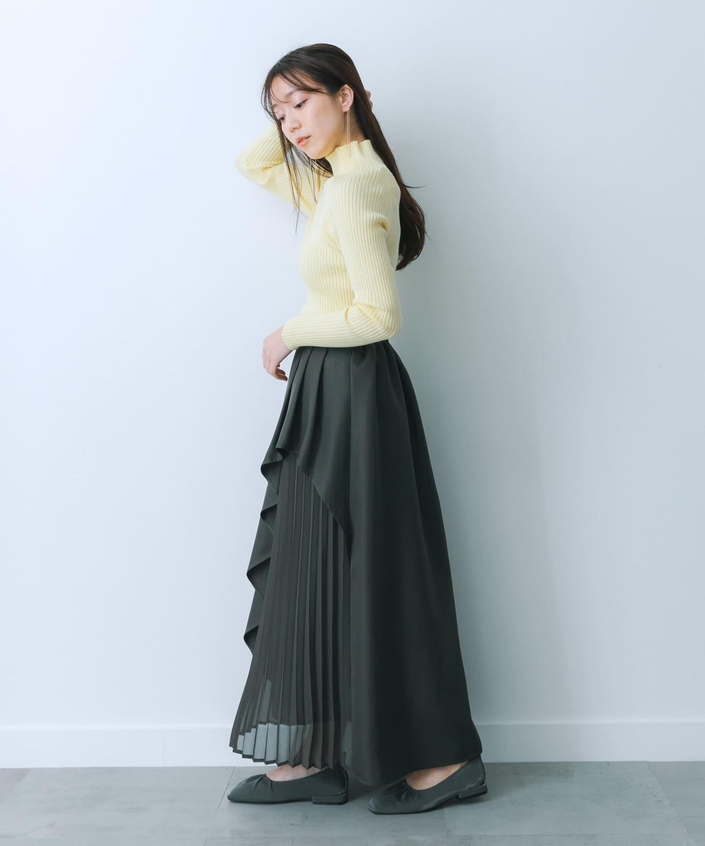 透視褶皺層疊半身裙