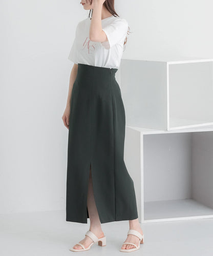 彈力開叉半身裙