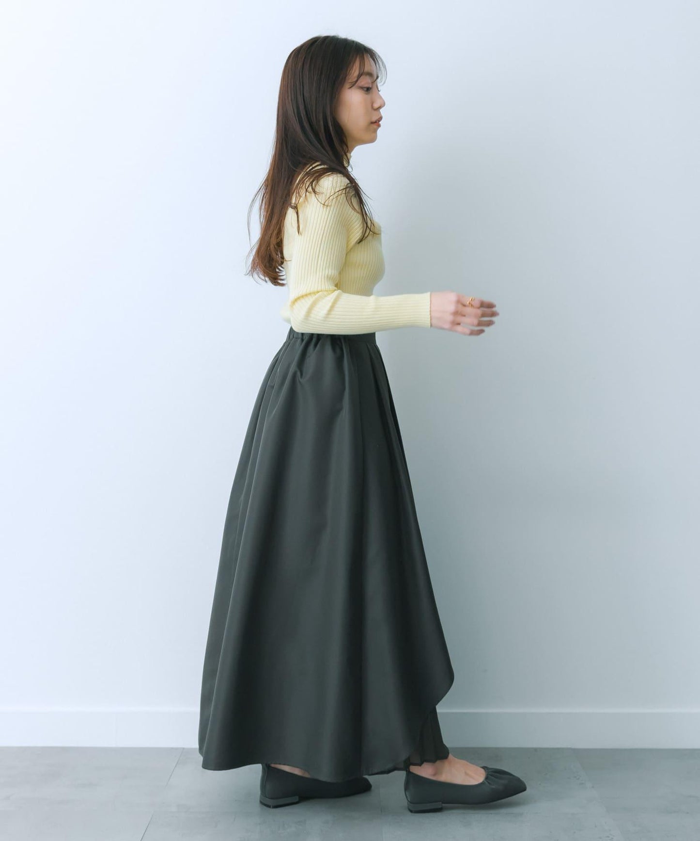 透視褶皺層疊半身裙