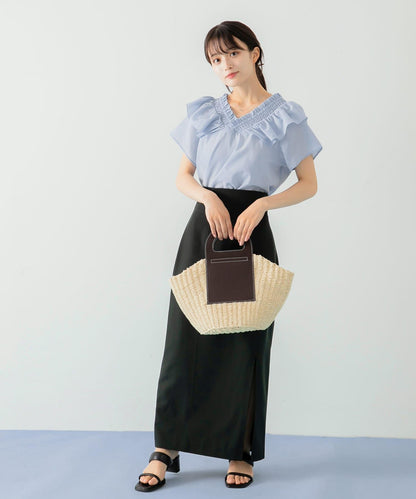 彈力開叉半身裙