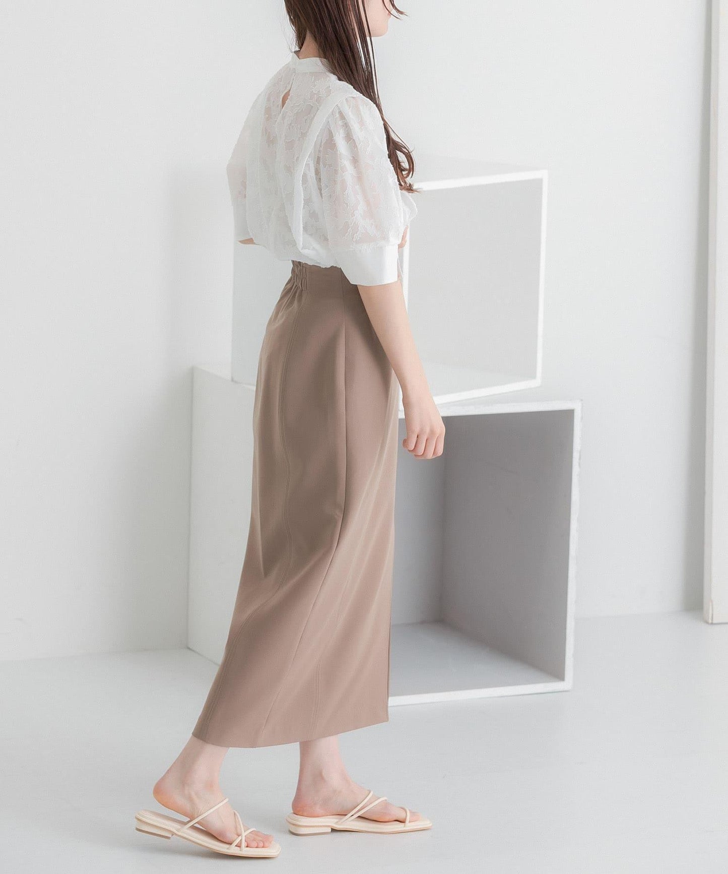 彈力開叉半身裙