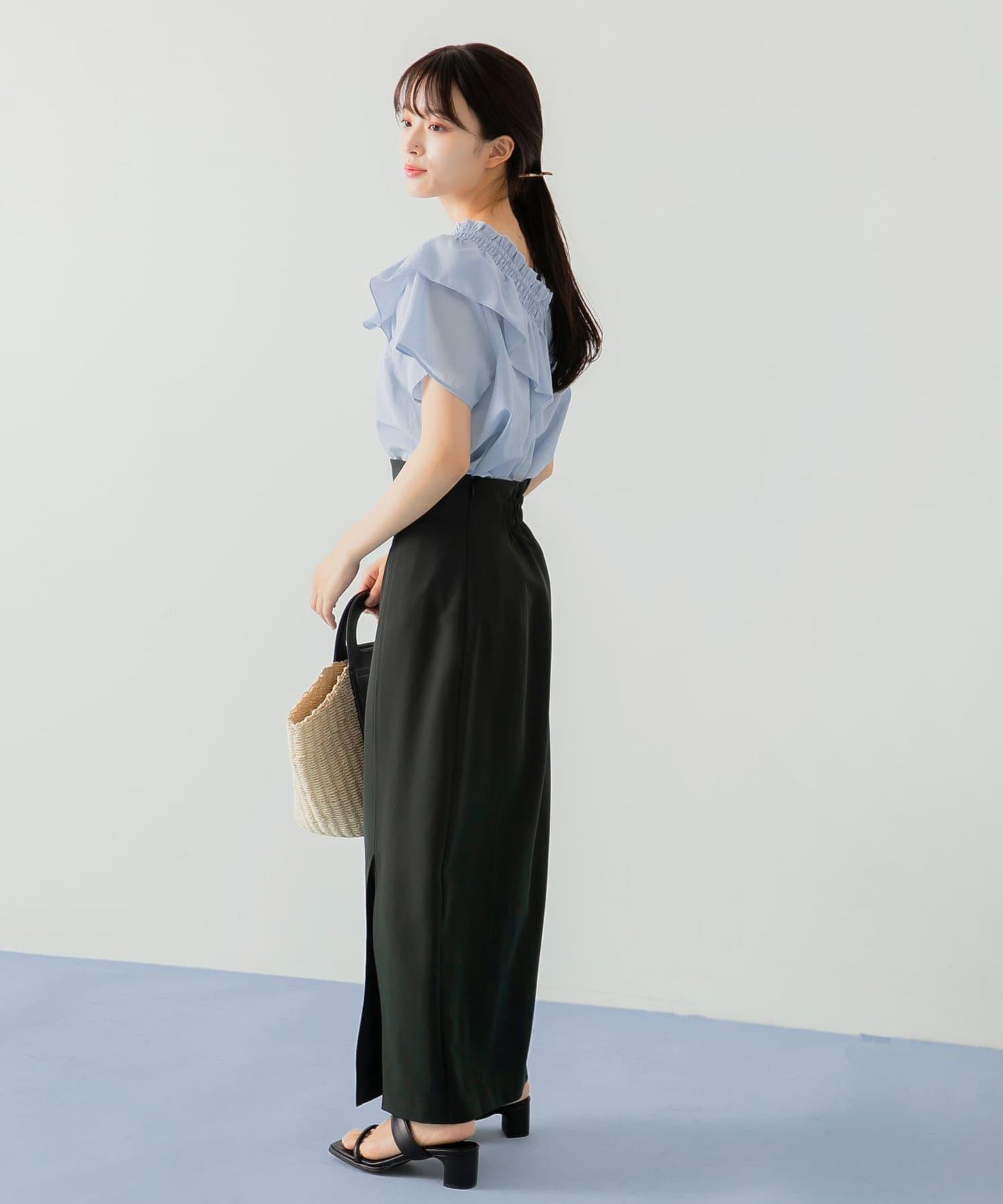 彈力開叉半身裙