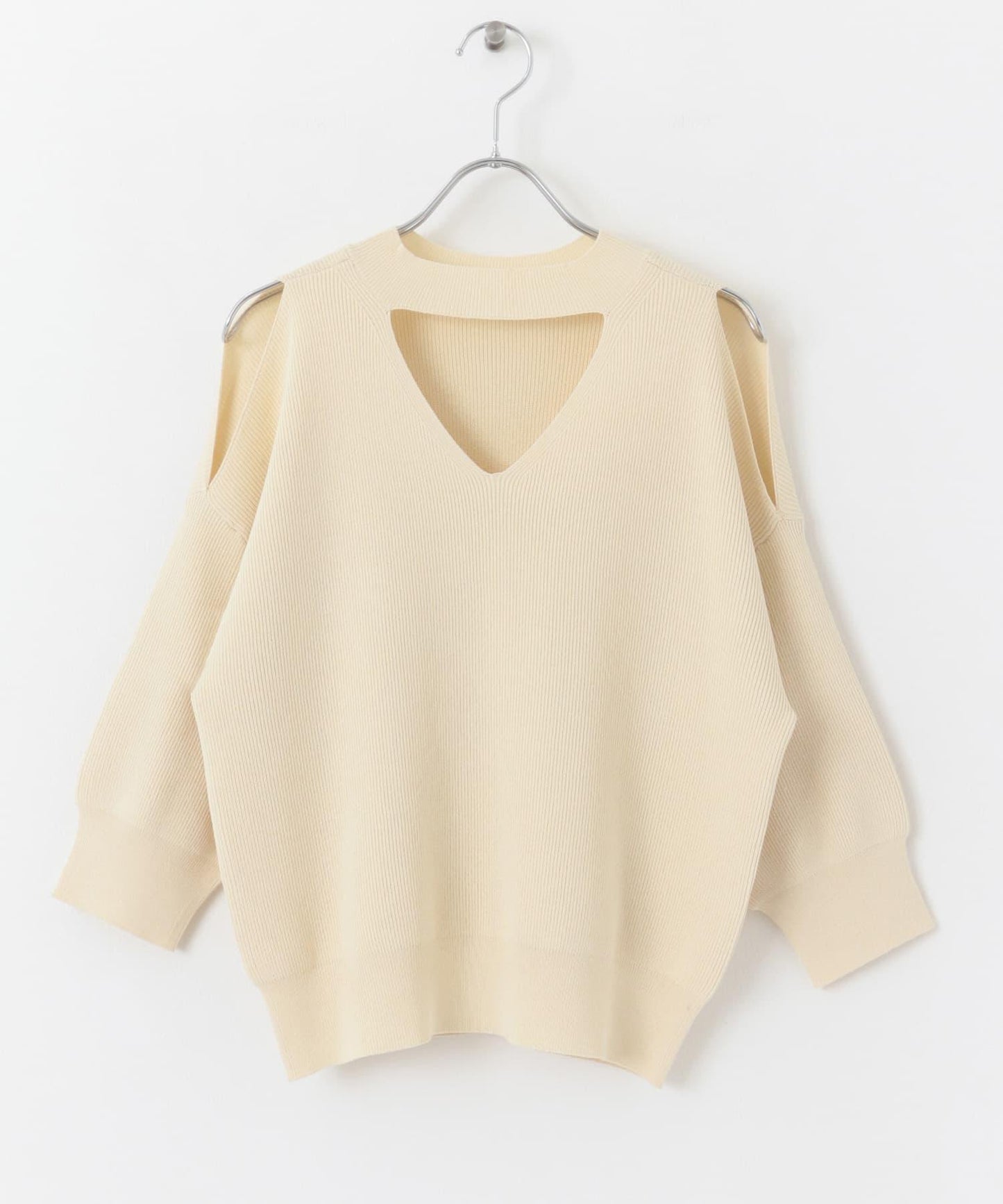 鏤空高領針織衫（五分袖）