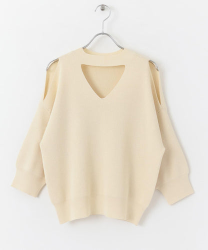 鏤空高領針織衫（五分袖）