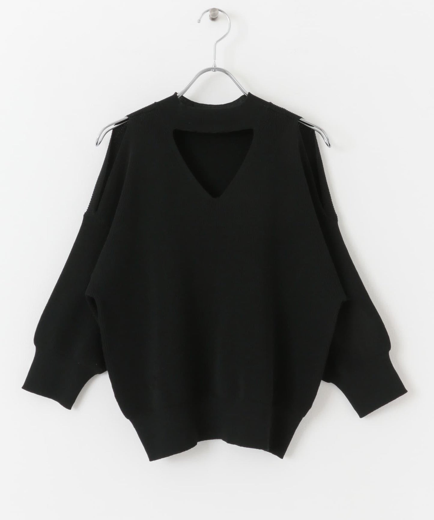 鏤空高領針織衫（五分袖）