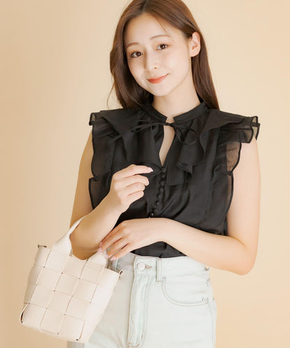 薄紗荷葉邊襯衫