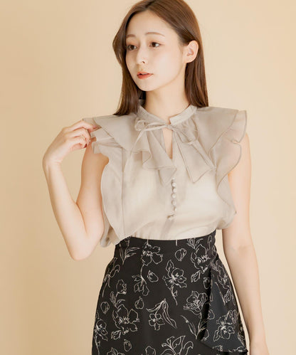 薄紗荷葉邊襯衫