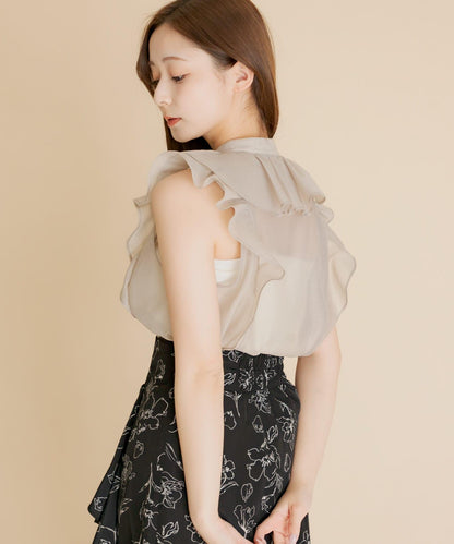 薄紗荷葉邊襯衫