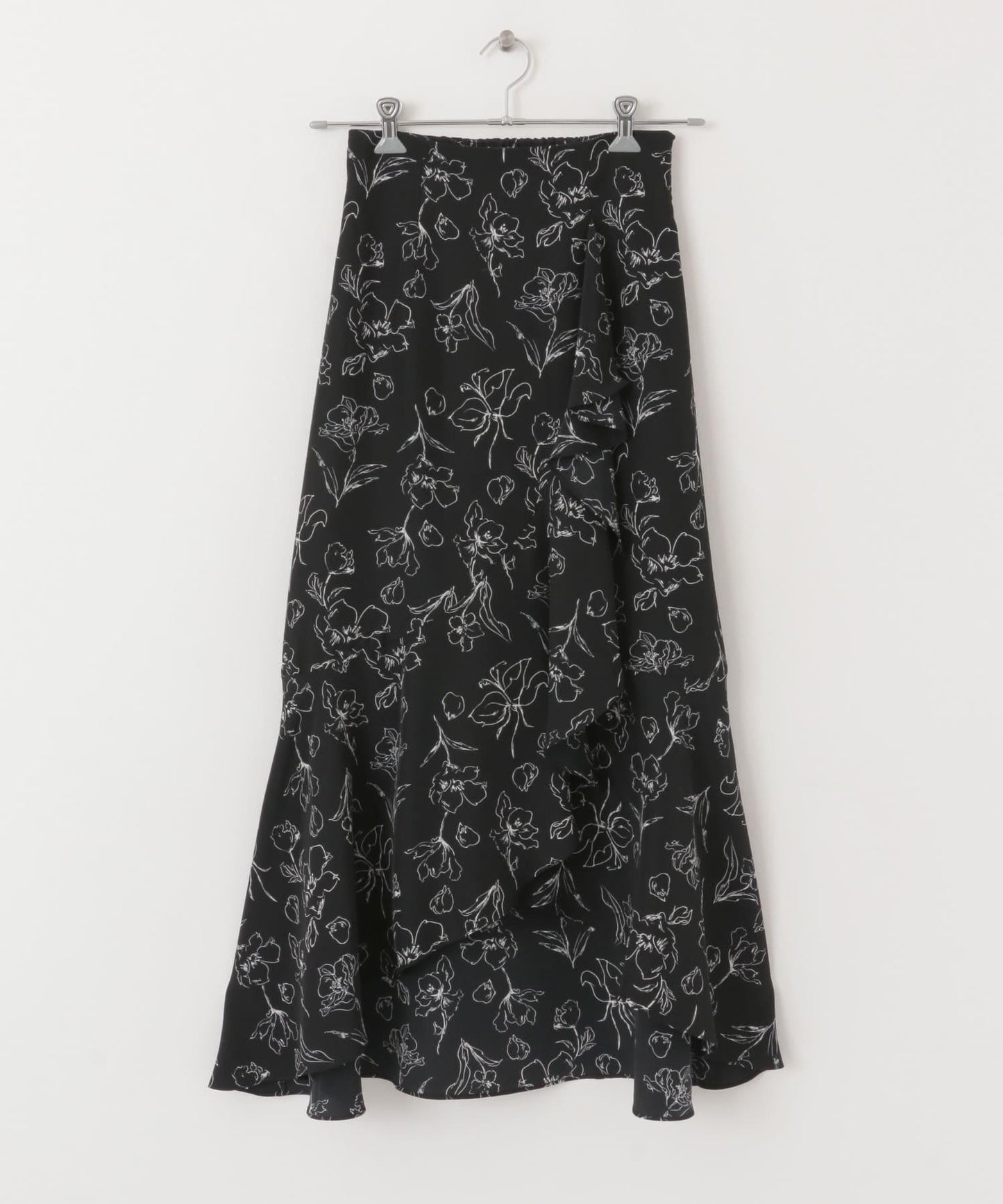 花卉印花荷葉邊半身裙