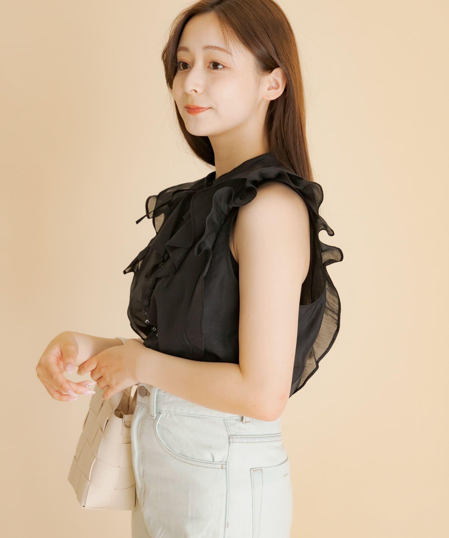 薄紗荷葉邊襯衫