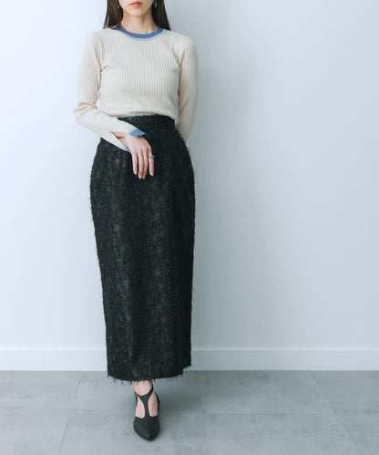 提花流蘇半身裙