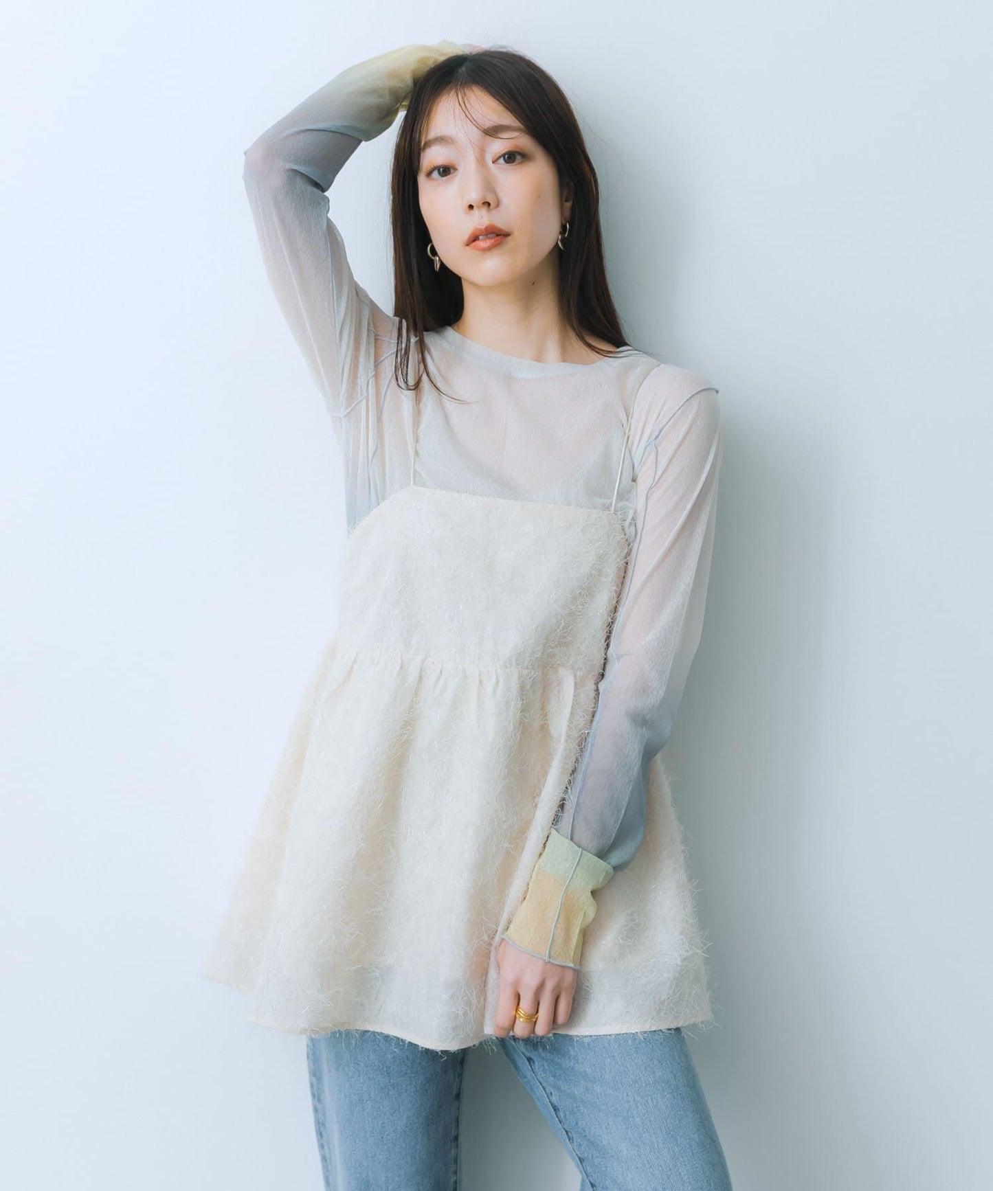 提花流蘇吊帶上衣