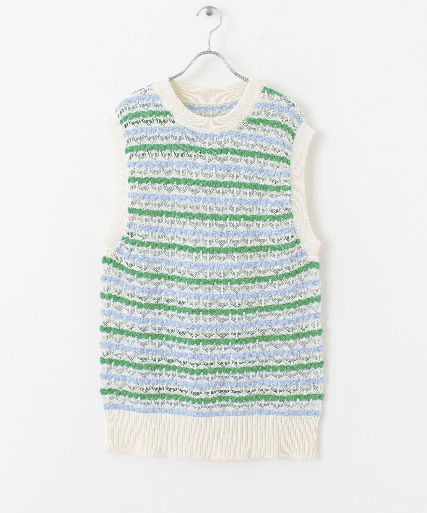 彩色鏤空針織背心