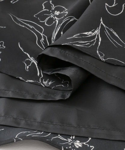 花卉印花荷葉邊半身裙