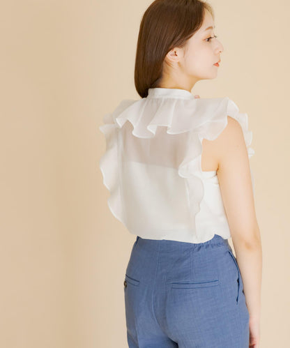 薄紗荷葉邊襯衫