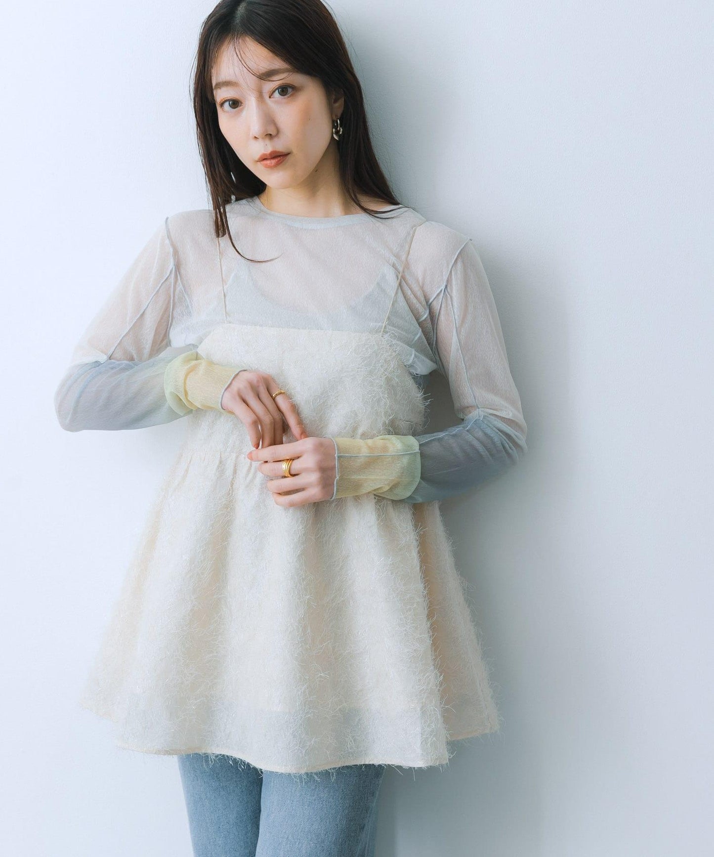 提花流蘇吊帶上衣