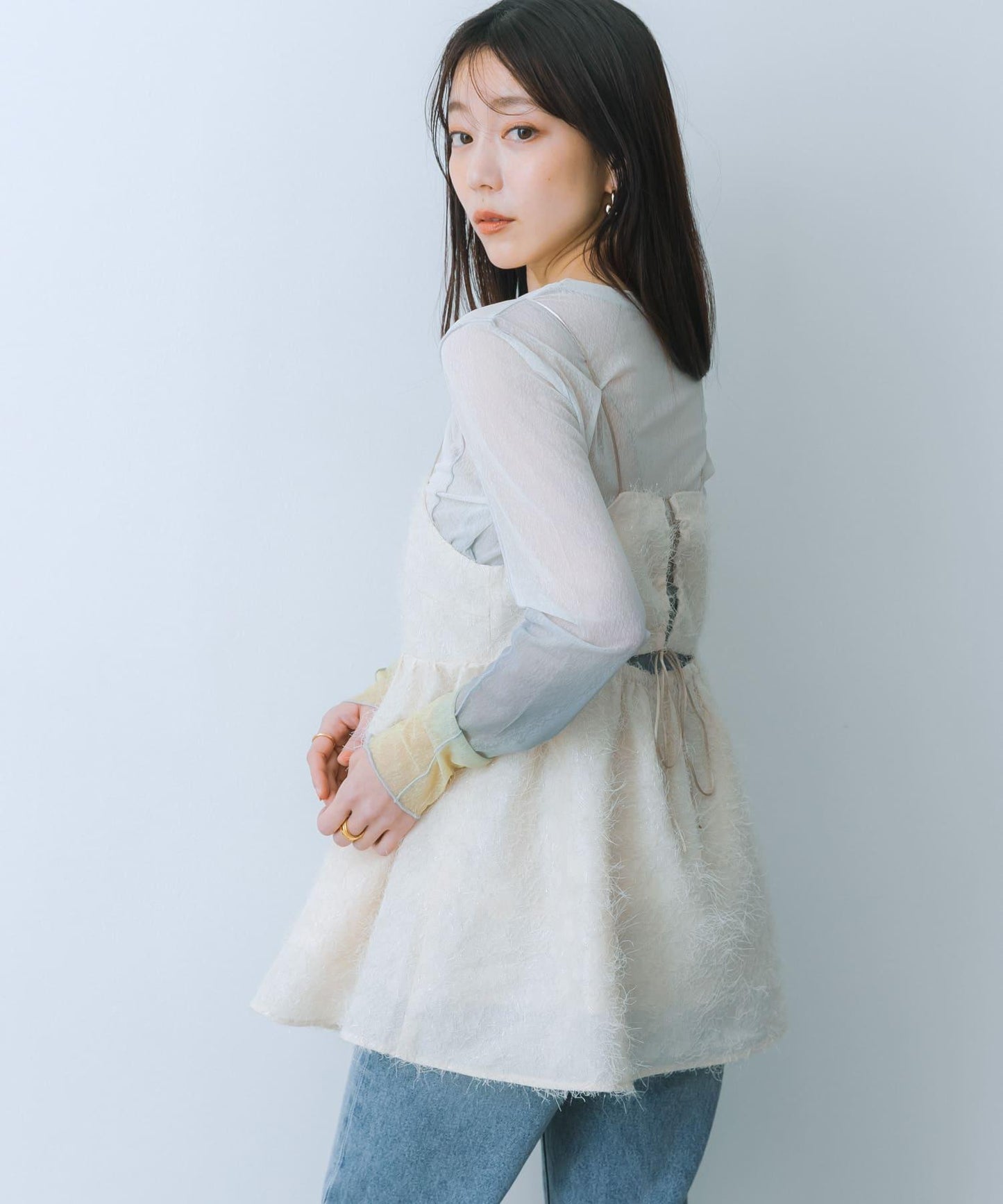 提花流蘇吊帶上衣