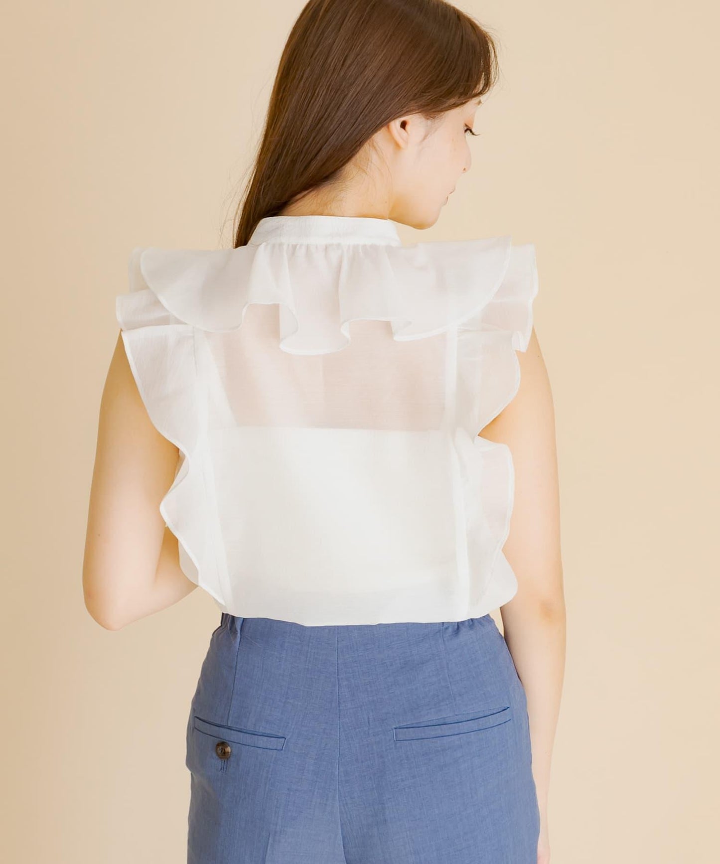 薄紗荷葉邊襯衫