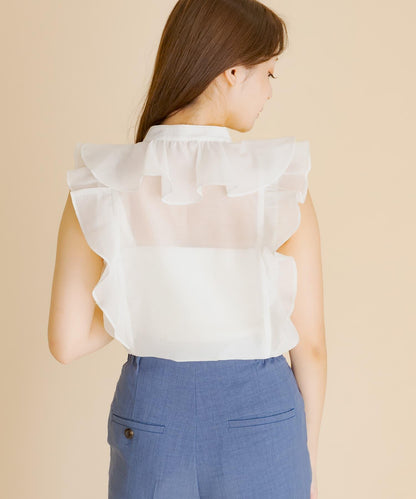 薄紗荷葉邊襯衫