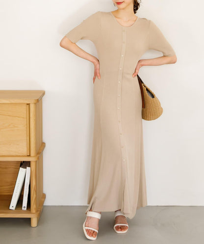 羅紋設計針織連衣裙