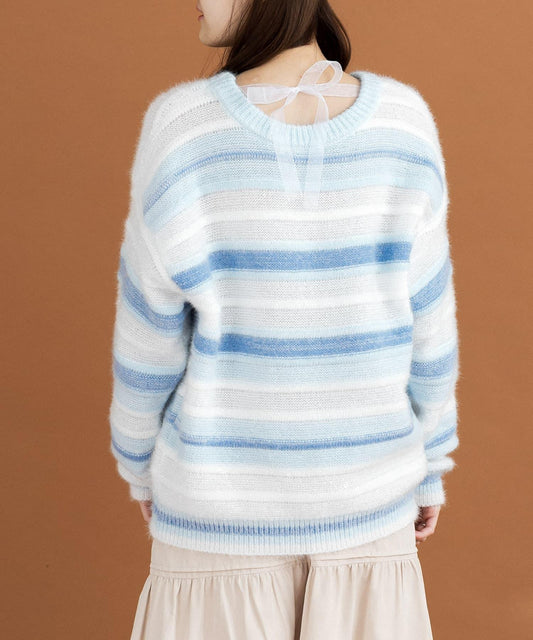 亮片條紋針織上衣