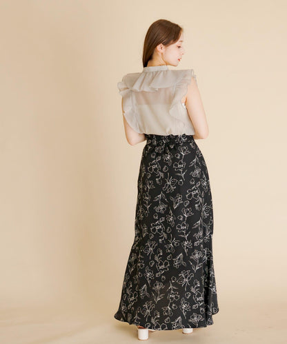 薄紗荷葉邊襯衫