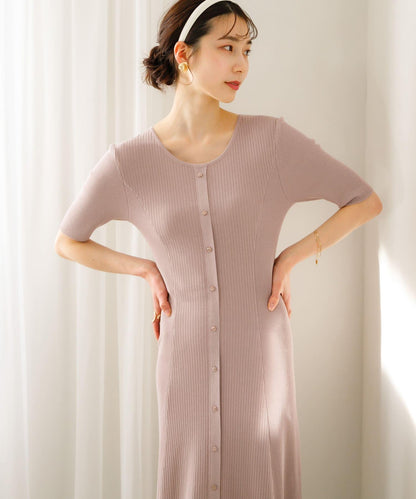 羅紋設計針織連衣裙