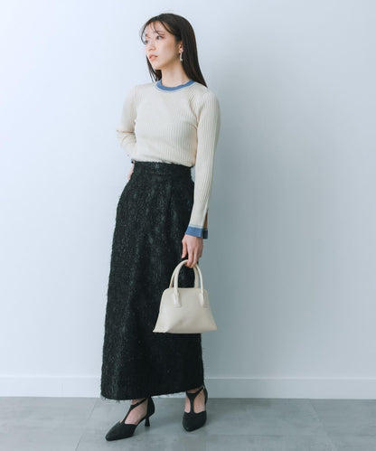 提花流蘇半身裙