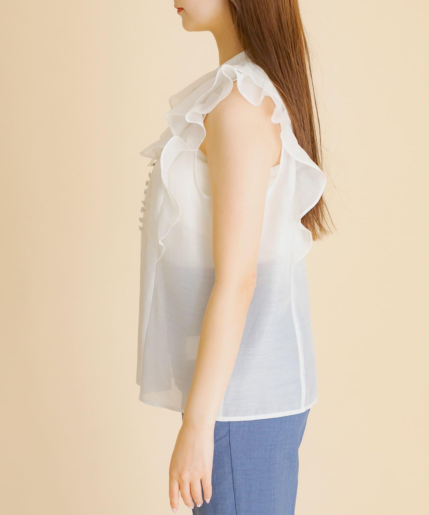 薄紗荷葉邊襯衫