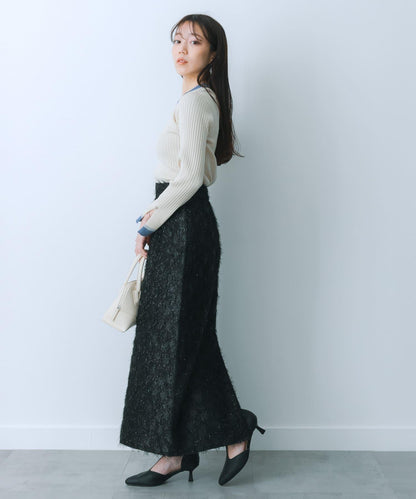 提花流蘇半身裙