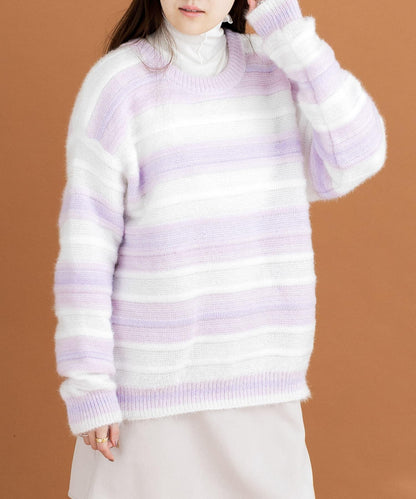 亮片條紋針織上衣