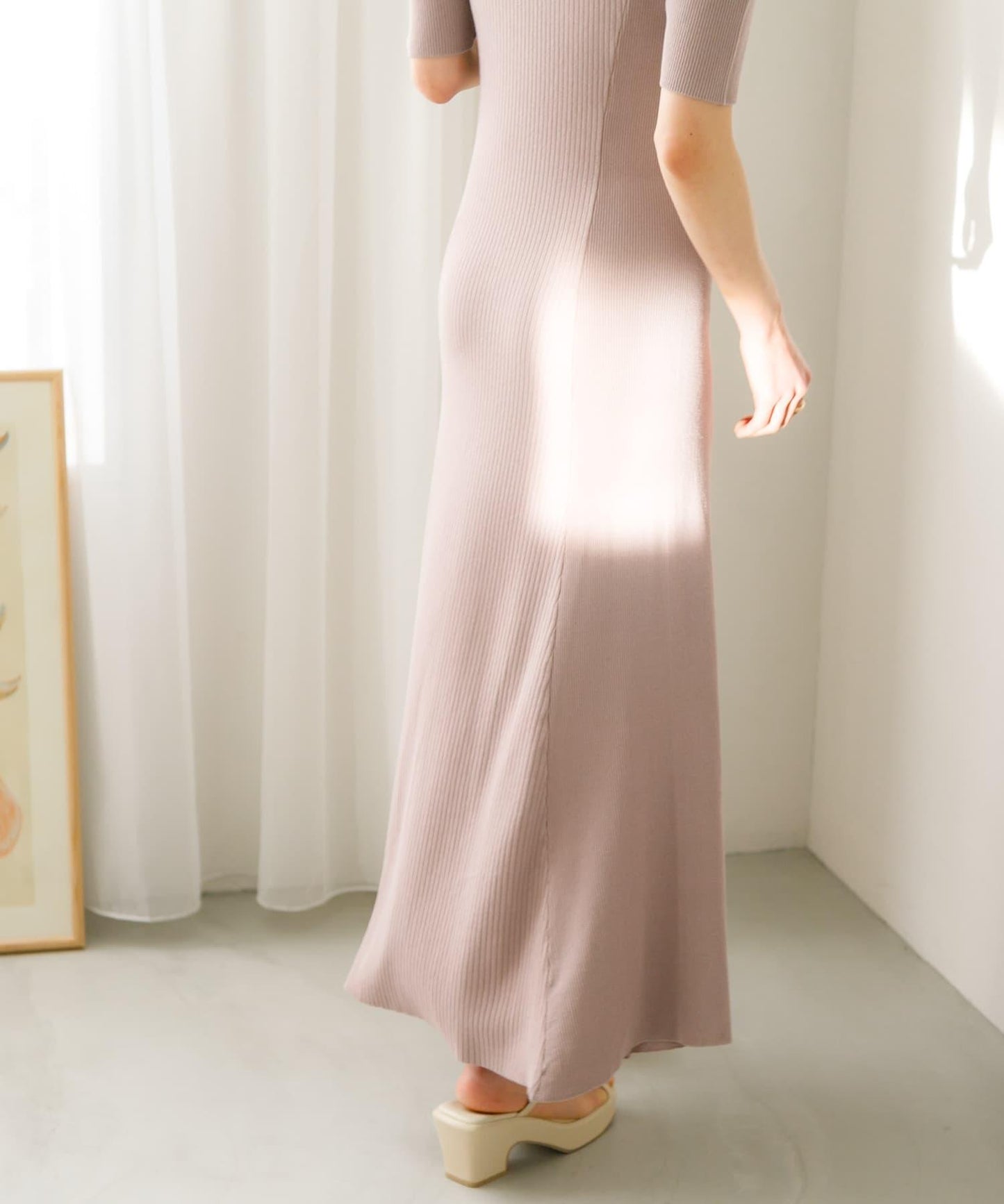 羅紋設計針織連衣裙