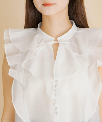 薄紗荷葉邊襯衫