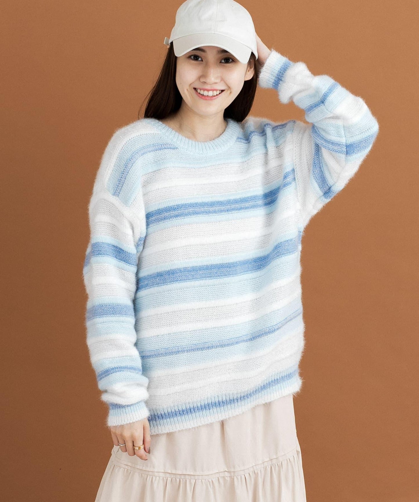 亮片條紋針織上衣