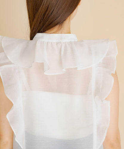 薄紗荷葉邊襯衫
