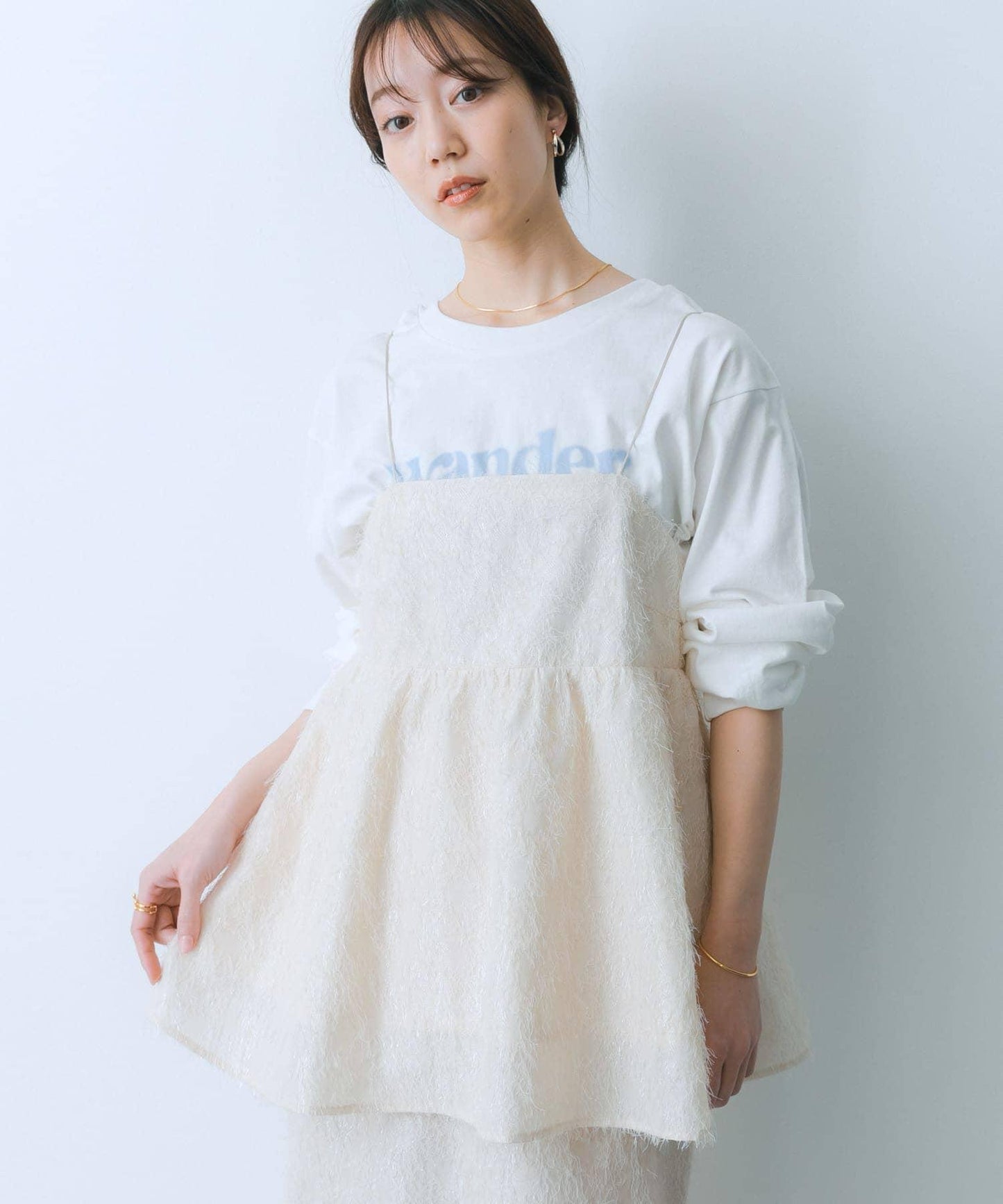 提花流蘇吊帶上衣