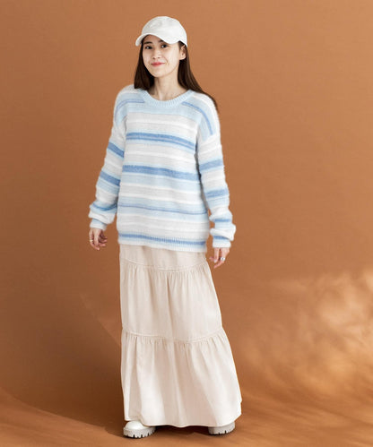 亮片條紋針織上衣