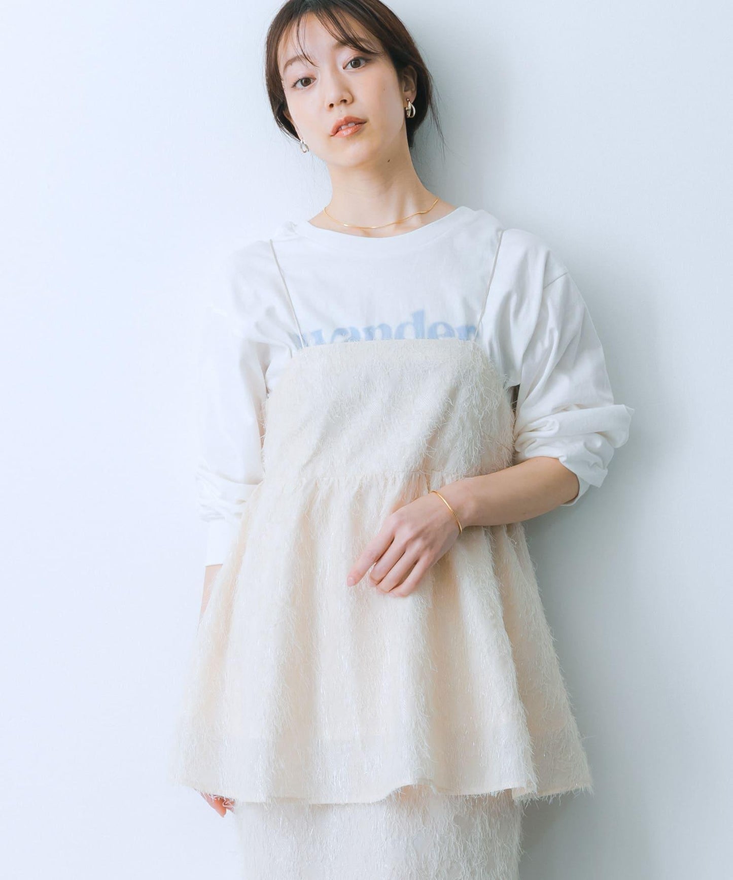 提花流蘇吊帶上衣