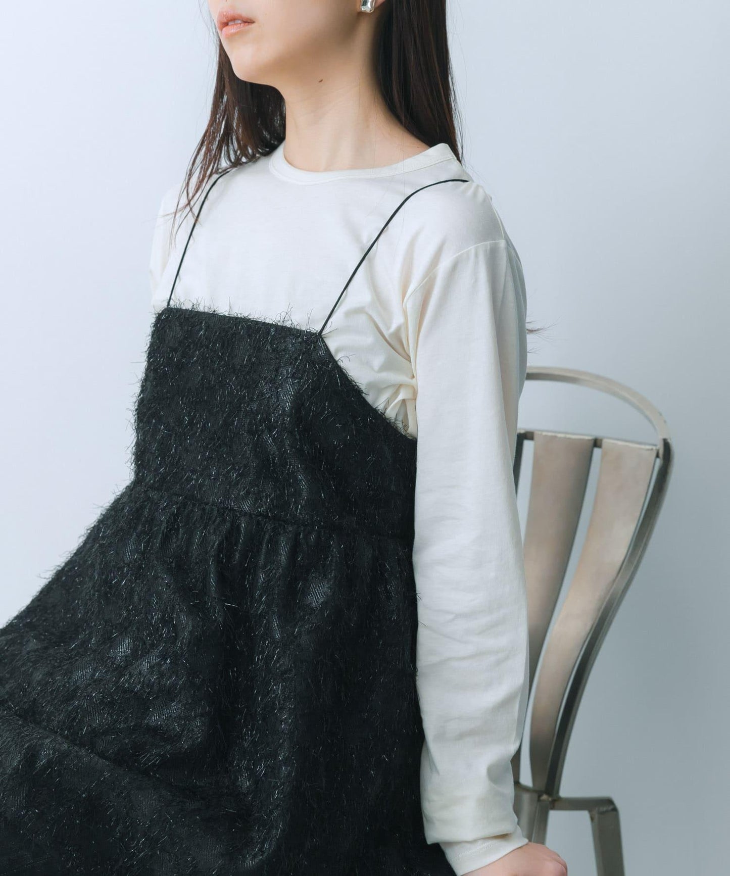 提花流蘇吊帶上衣