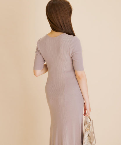 羅紋設計針織連衣裙