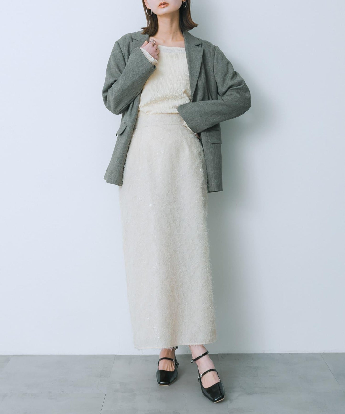 提花流蘇半身裙