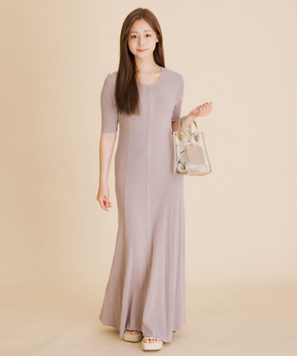 羅紋設計針織連衣裙