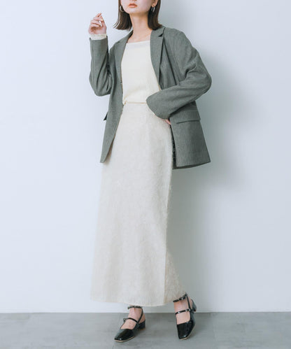 提花流蘇半身裙