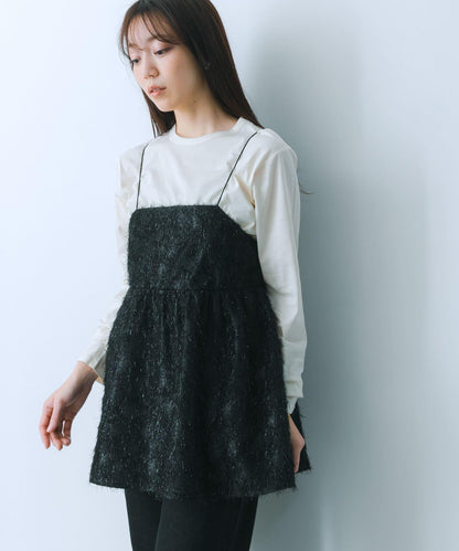 提花流蘇吊帶上衣